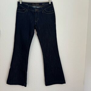 DL1961 Roxy Kick Flare Dark Blue Wash Denim Jean Women’s Size 27 Stretch Midrise
